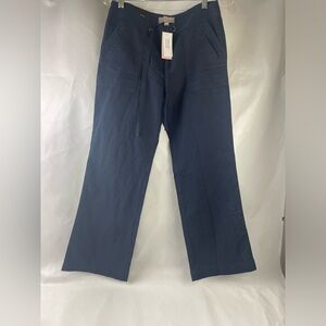 Women’s Banana Republic Blue Martin fit wide leg linen blend pants